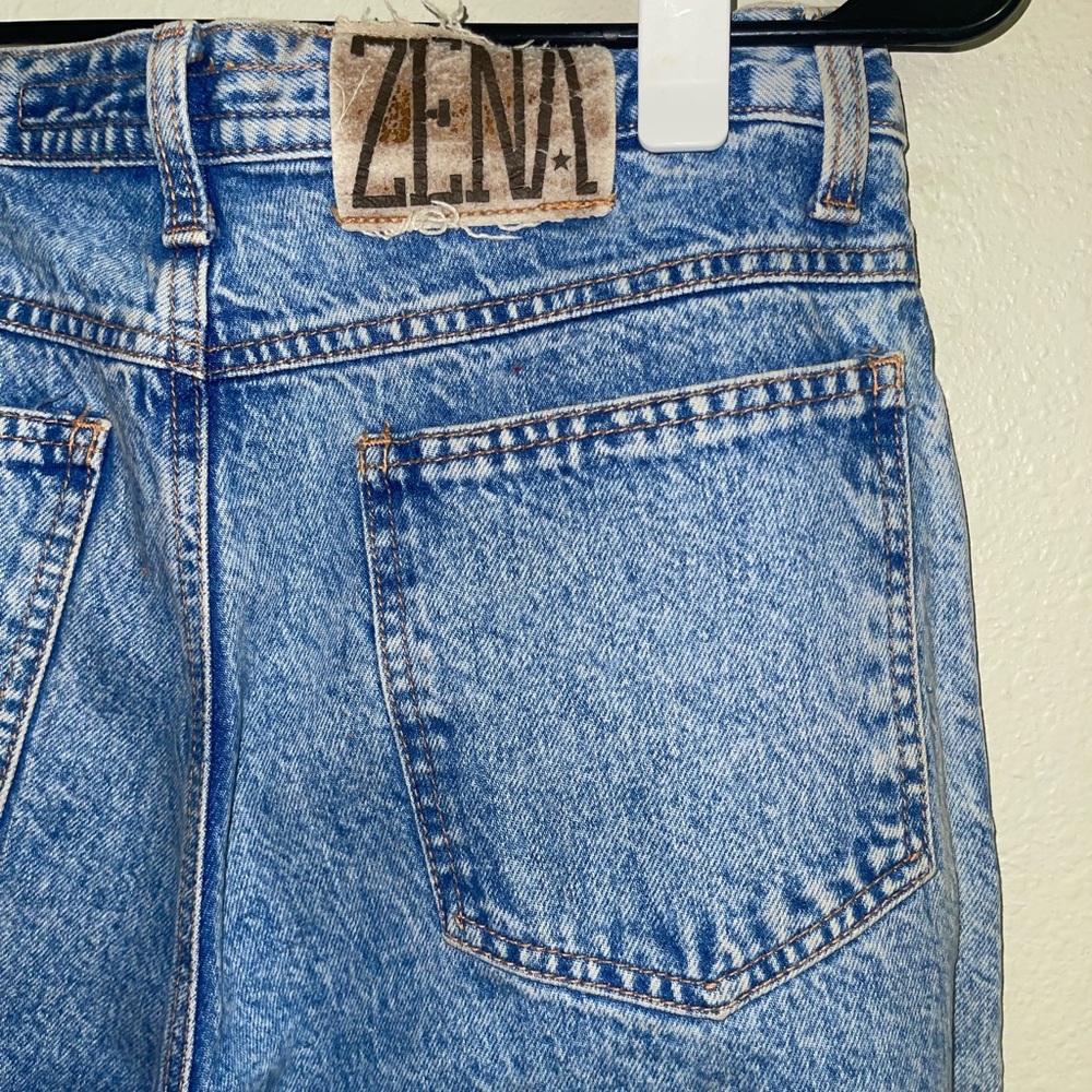 Women Vintage ZENA Jeans Acid Wash Size 30 Waist Tapered